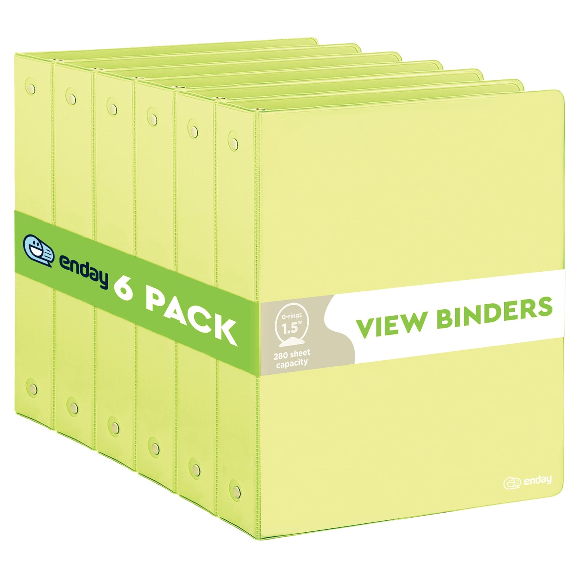 Enday 1.5 Inch Binder (12 Pack - Green) 3 Ring Binder 1.5 inch with Clear View Cover and 2 Inside