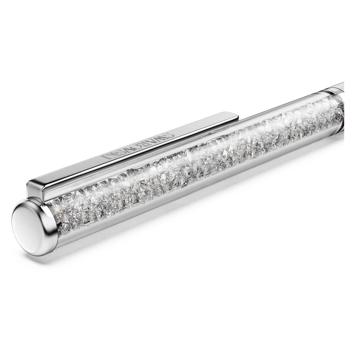 Swarovski Crystalline Silk ballpoint pen, White, White lacquered, Chrome Plated