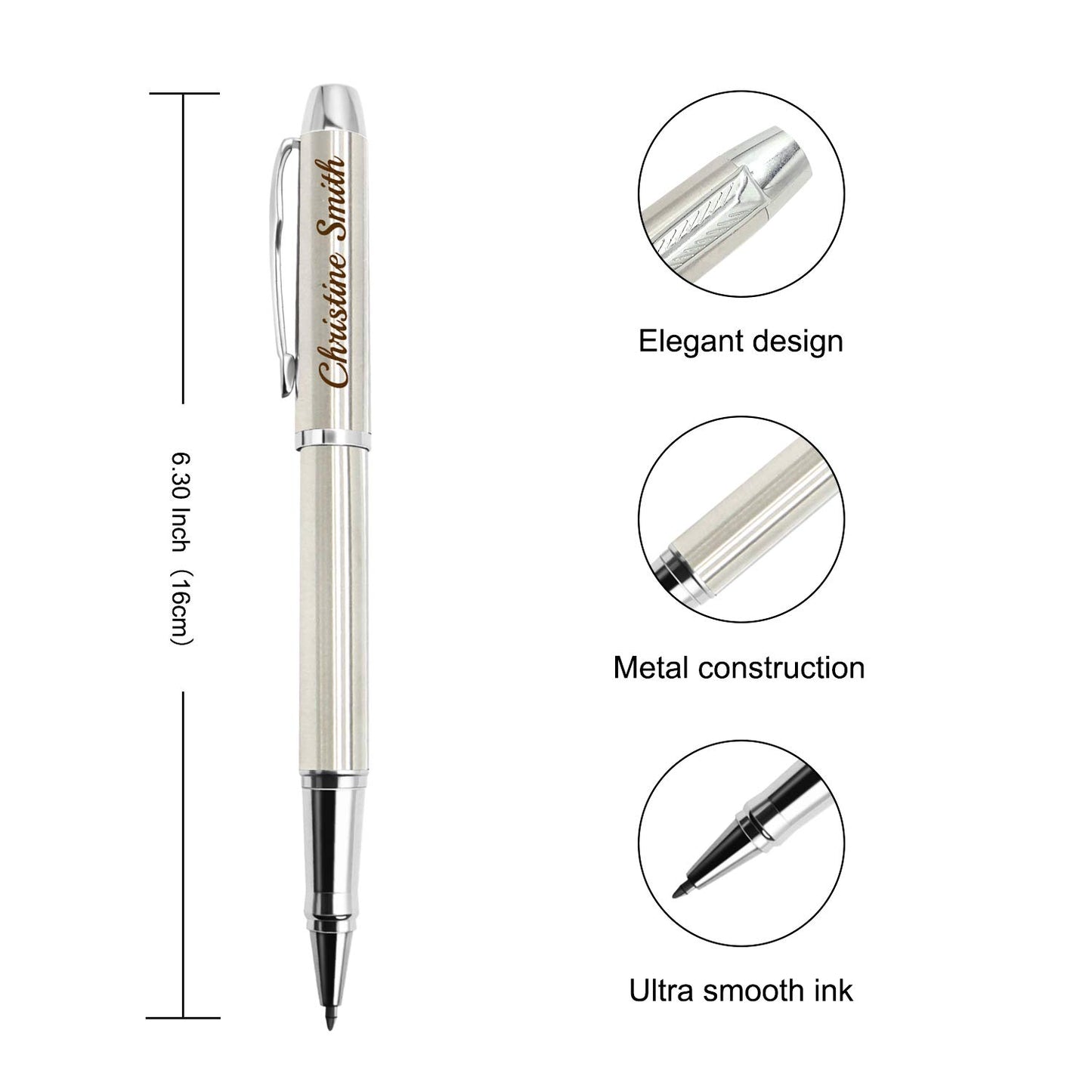 Amlion Personalized Pens Custom Engraved Pen with Name, Refillable Medium Refill, Personalized