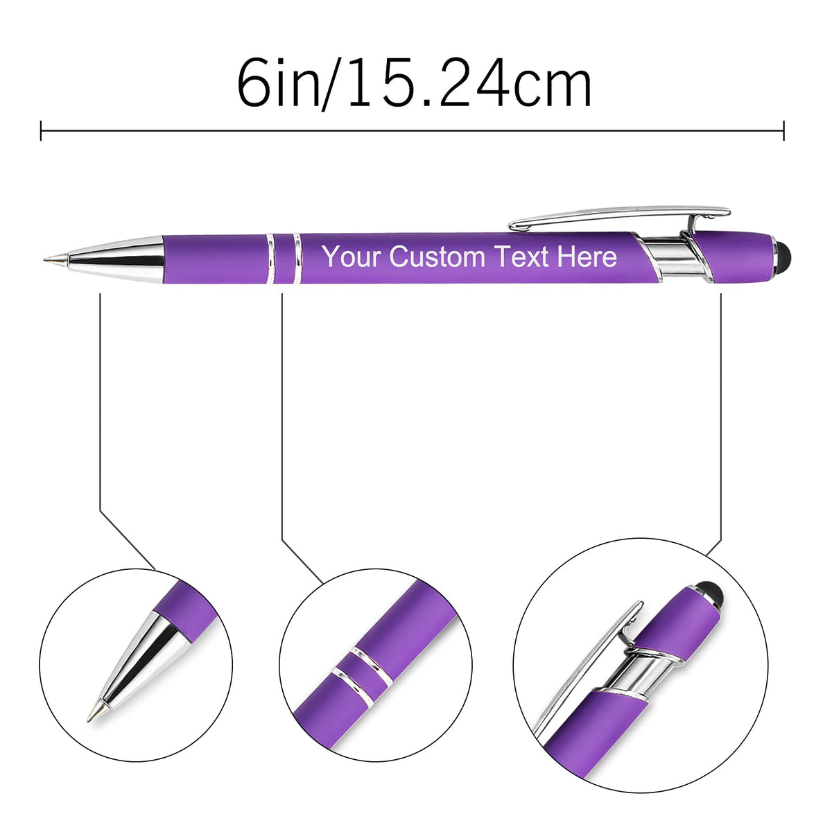 Personalized Custom Pens Bulk Free Engraving with Name Message Customized Ballpoint Pens Stylus for