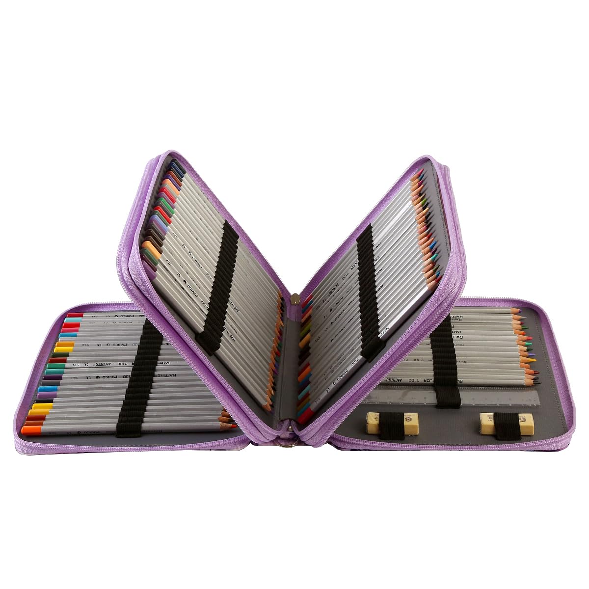 Lbxgap 120 Slots Colored Pencil Case Organizer, 3 Layer Bag