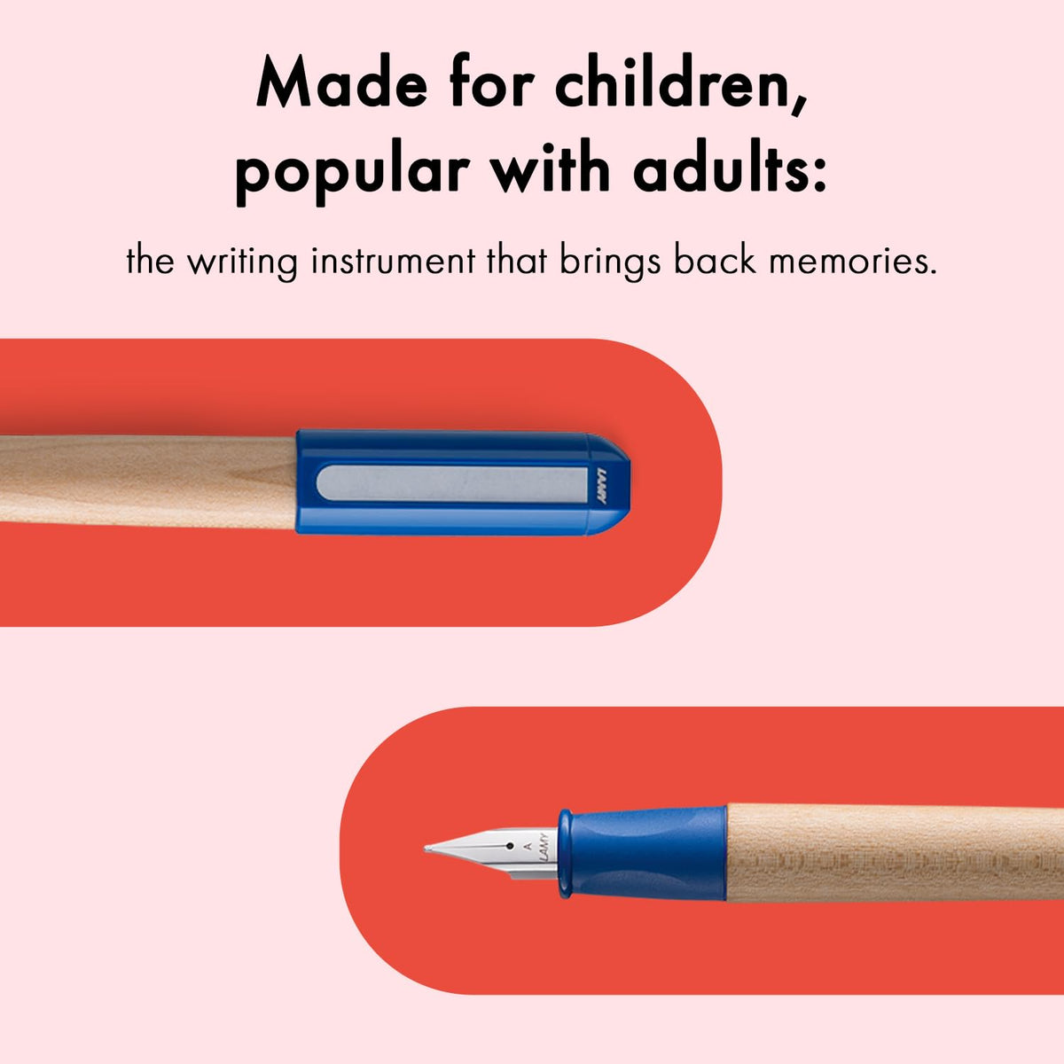 LAMY abc blue - child-friendly Fountain Pen for writing beginners with ergonomic grip & polished