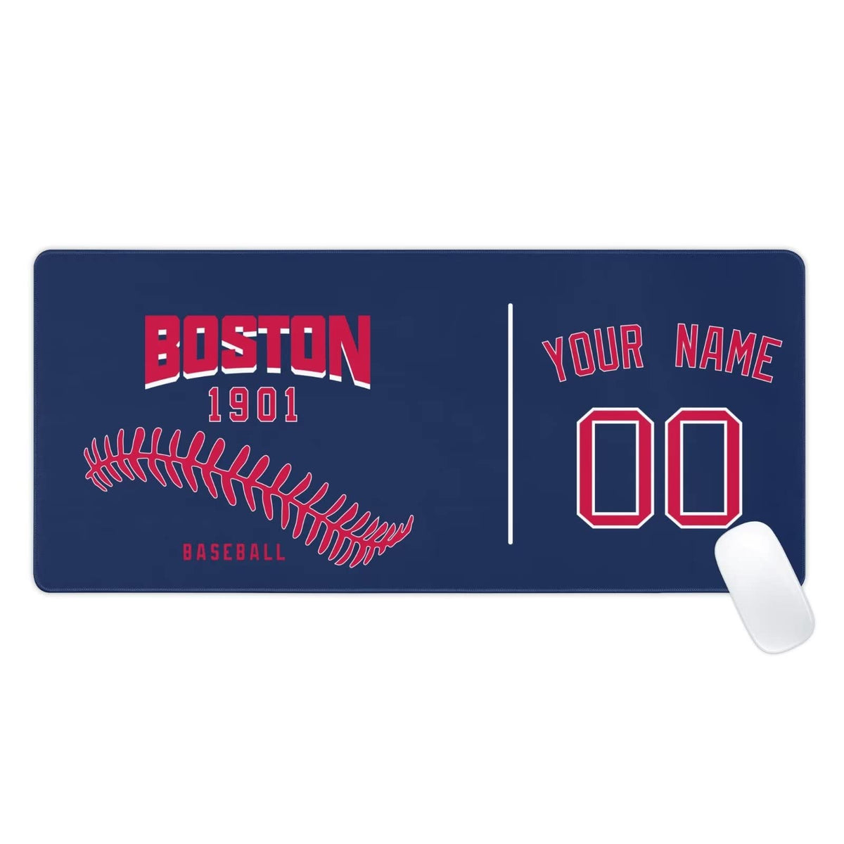 Boston Mouse Pad Custom Any Name and Number Personalized Desk Pad for Men Women Youth Gifts