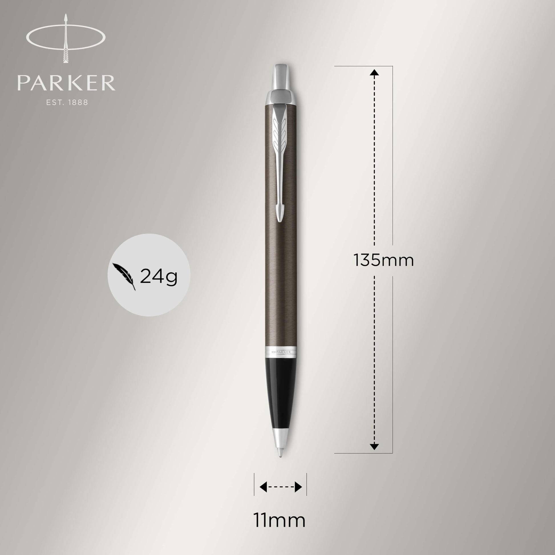 Parker IM Ballpoint Pen, Dark Espresso with Medium Point Black Ink Refill (1975561)