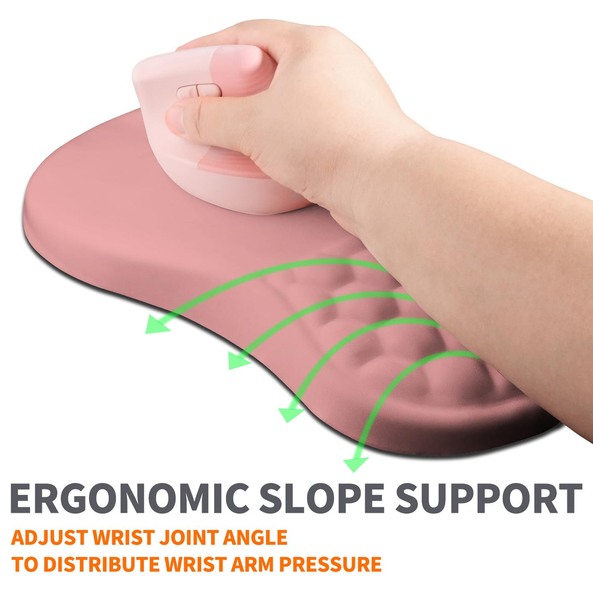 Armanza Ergonomic Joint Wrist Support Mouse Pad with Memory Foam Cushion Massage Bump, Carpal