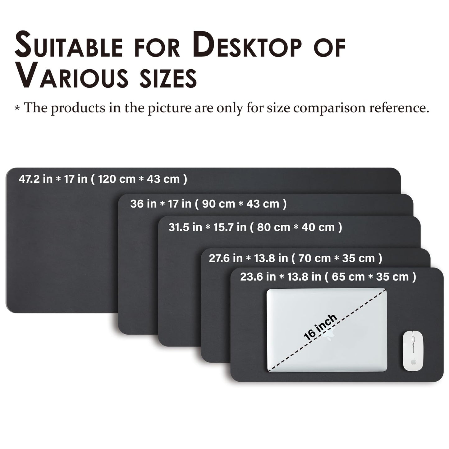 Large Desk Mat - 47.2"x 17" Non-Slip PU Desk Pad for Office and Home - Ideal for Large Mouse Pad