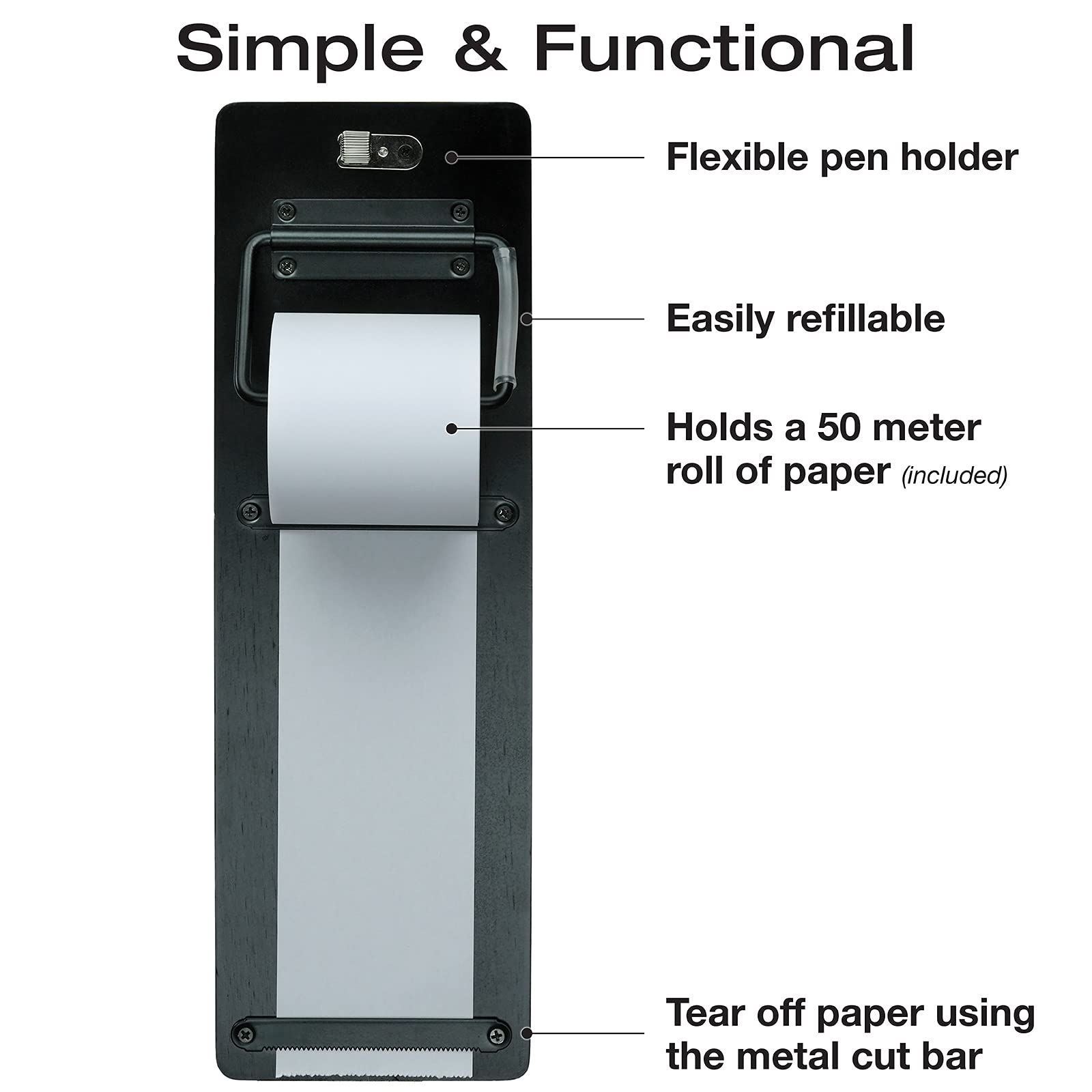 Excello Global Products Wall Mounted Note Paper Dispenser with a 160 Foot roll of Paper Included