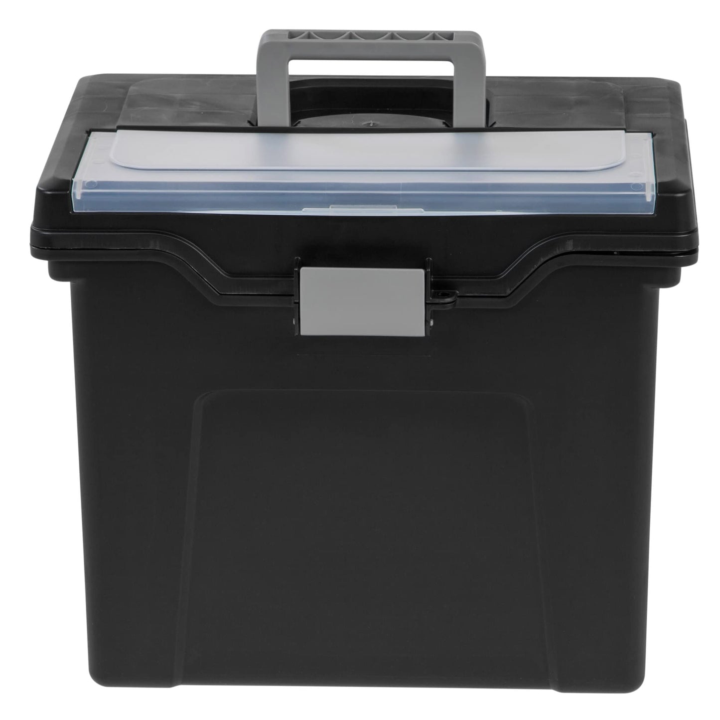 Office Depot Large Mobile File Box, Letter Size, 11 5/8in.H x 13 3/8in.W x 10in.D, Black/Silver