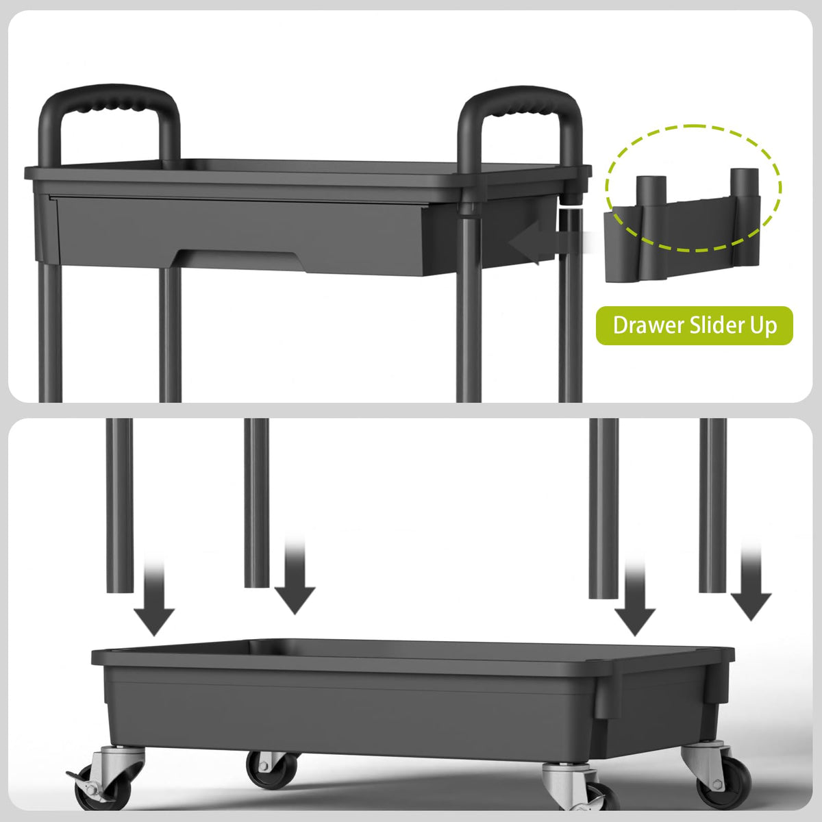 Sorgion 3 Tier Rolling Cart Organizer,Laundry Room Bathroom Organizers and Storage Office Shelves
