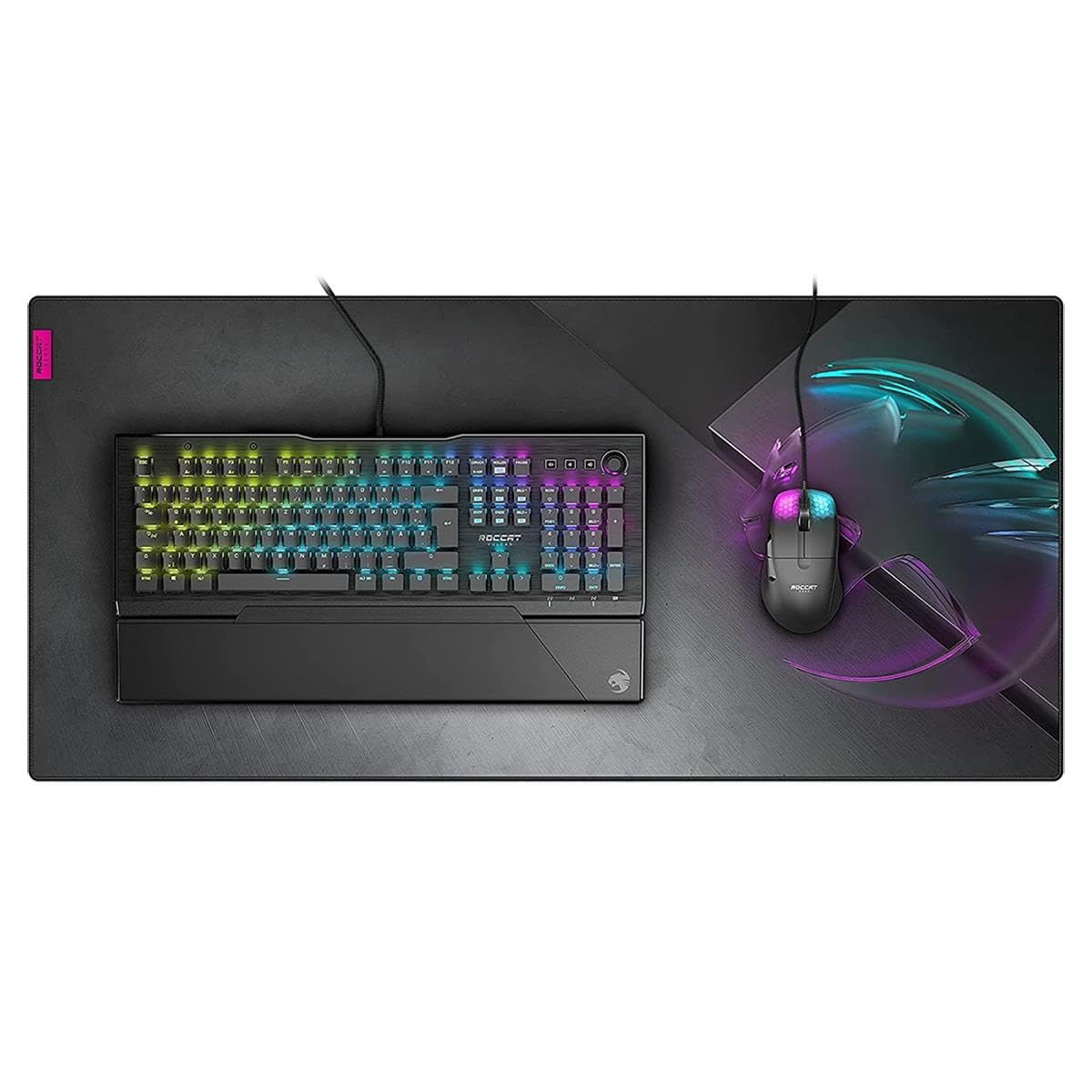 ROCCAT Sense Icon XXL PC Gaming Mousepad, Non-Slip Rubber Backed, Custom Art, Durable Resin-Treated