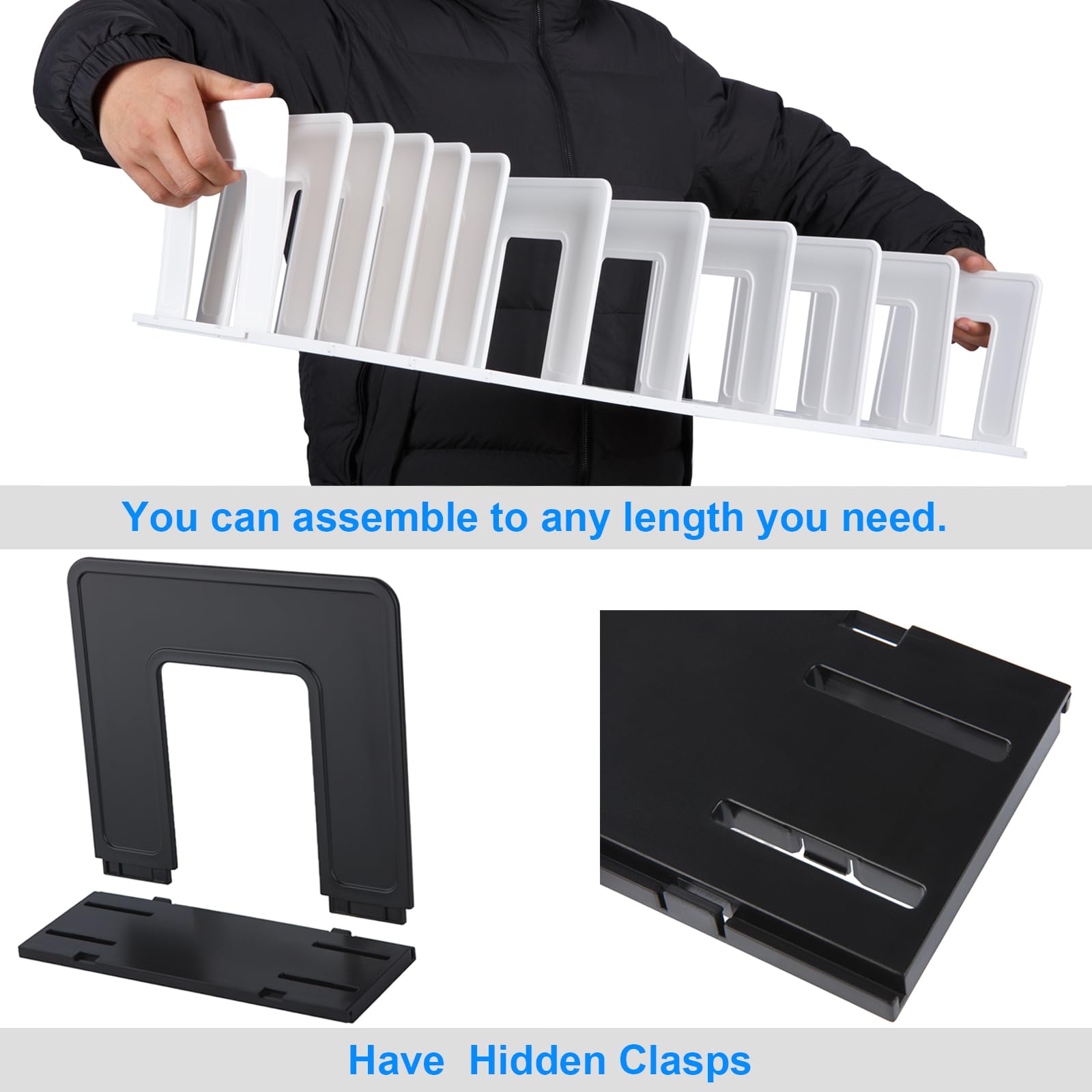 LuluEasy Adjustable Vertical File Sorter Sturdy Plastic Expandable Upright File Holder, Desktop