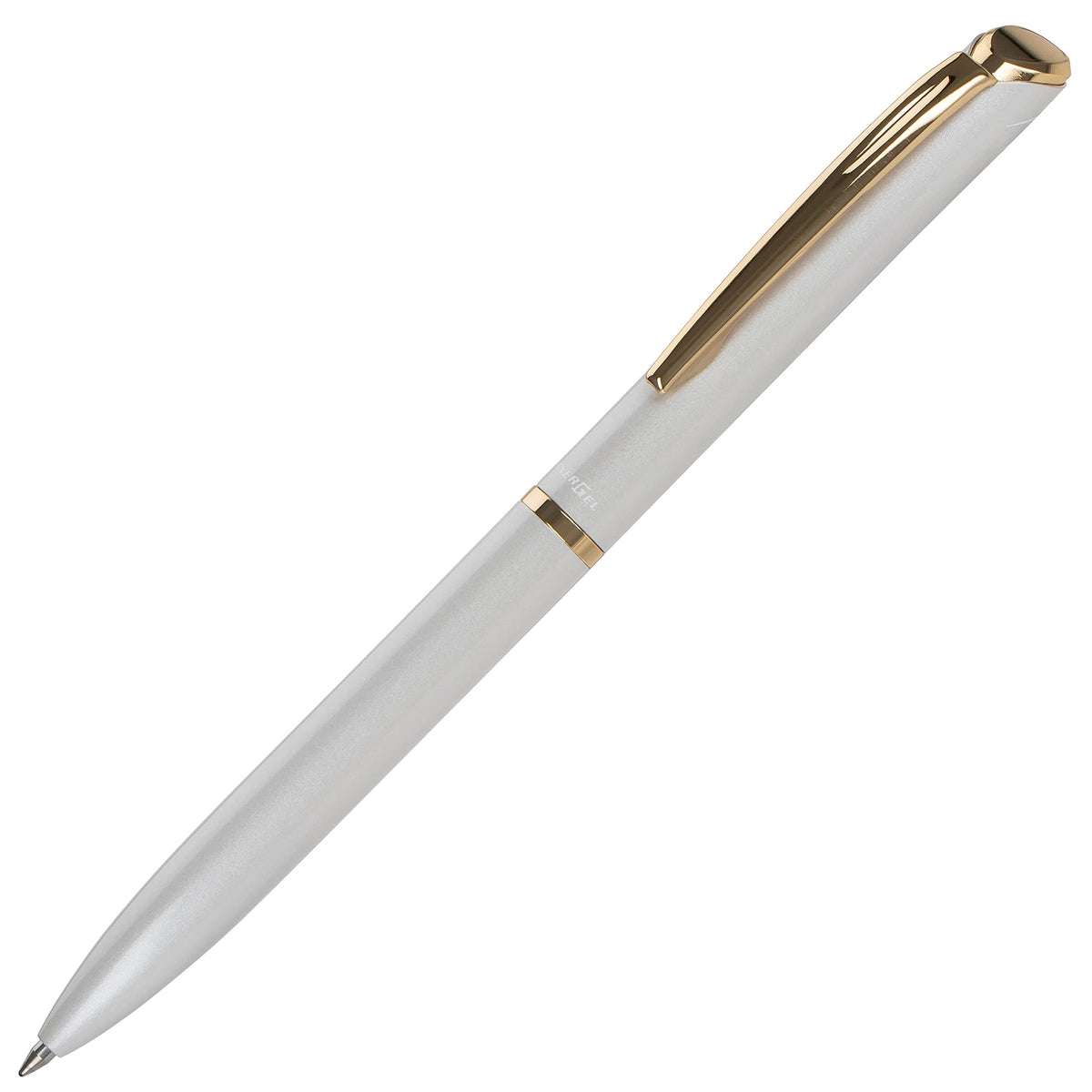 Pentel EnerGel Style Gel Pen with Gift Box, Pastel White Barrel, Black Ink, (0.7mm) Medium Line