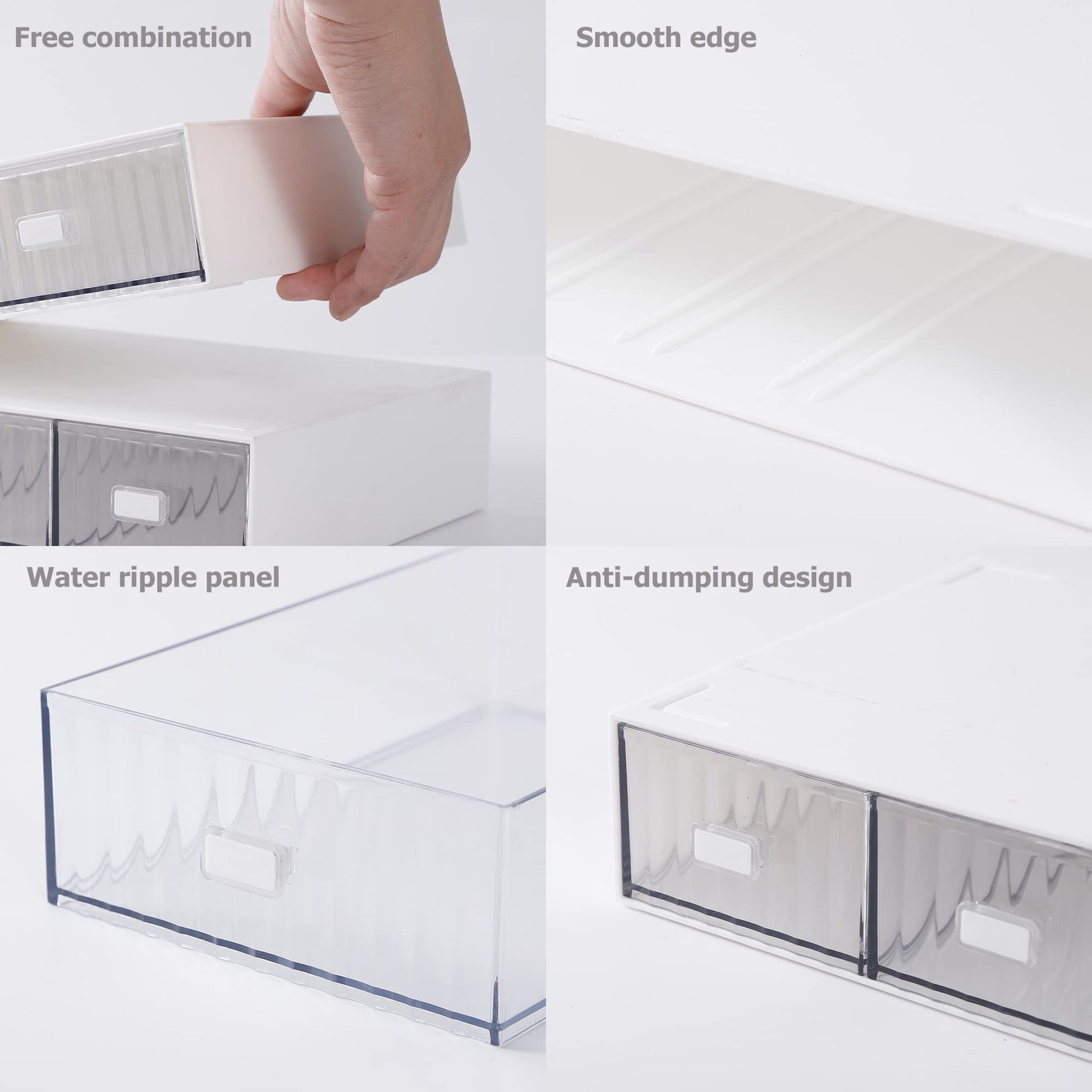 Ykpoqir Desk Organizer Stackable Storage with 6 Drawers Stackable Drawers for Desk Storage, Makeup