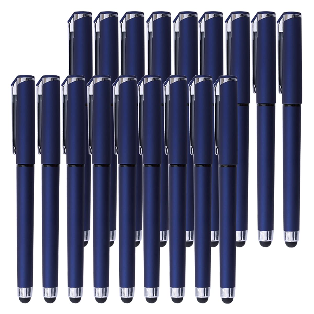 Black Gel Ink Rollerball Pens 0.7mm Gel Pens 2-in-1 Stylus Pens Medium Point Pen for Office, Black