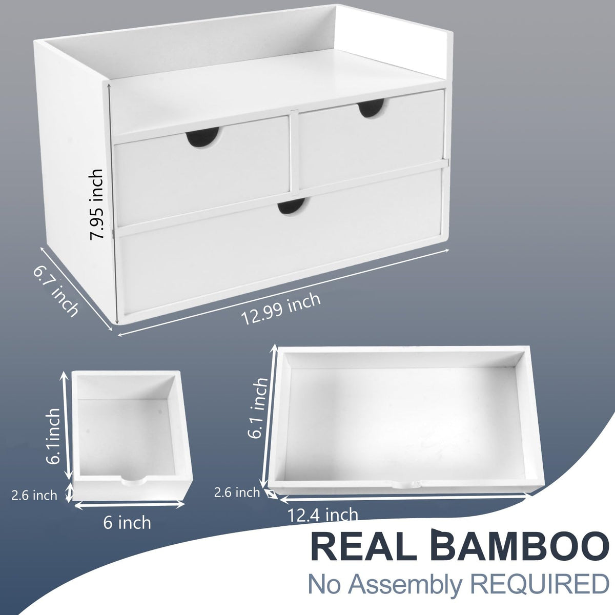 Charmewooden Bamboo Desk Organizer With Drawers Countertop Drawers Counter Storage Box Corner Desk