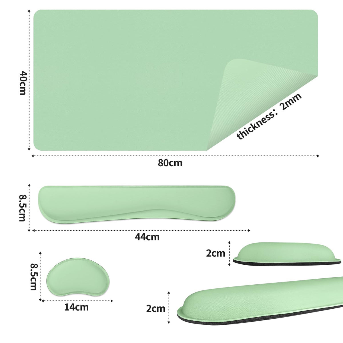 Meetcolor Mouse Pad and Keyboard Wrist Rest, 3-in-1 Keyboard and Mouse Pad