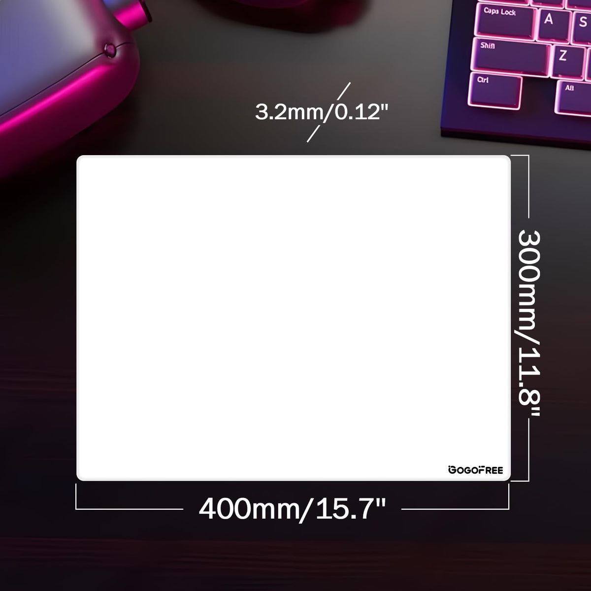 Glass Gaming Mouse Pad, Professional Esport Tempered Glass Mouse Pad Ultra-Smooth Micro-Etched