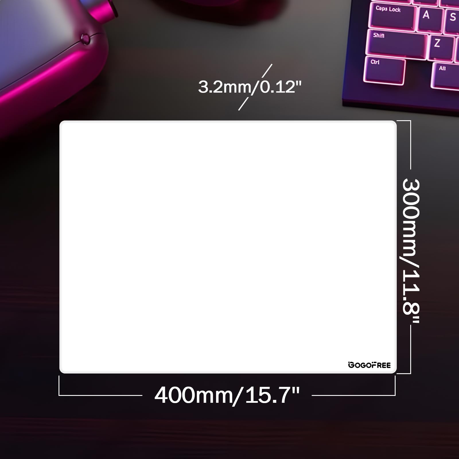 Glass Gaming Mouse Pad, Professional Esport Tempered Glass Mouse Pad Ultra-Smooth Micro-Etched