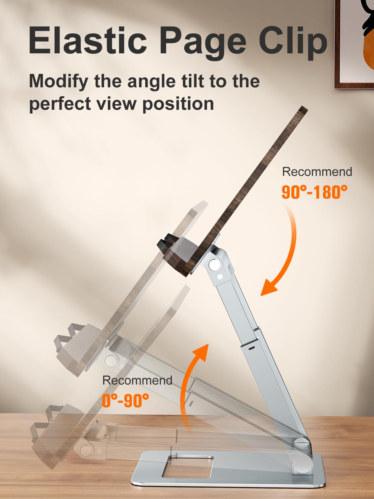 Tounee Book Stand for Reading, Telescopic Book Holder, Adjustable Height Pull Out Design Ergonomic