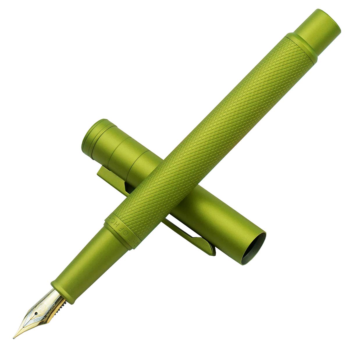 Hongdian Forest Fountain Pen, Beautiful Green Tree Texture Medium Nib Writing Office Pen