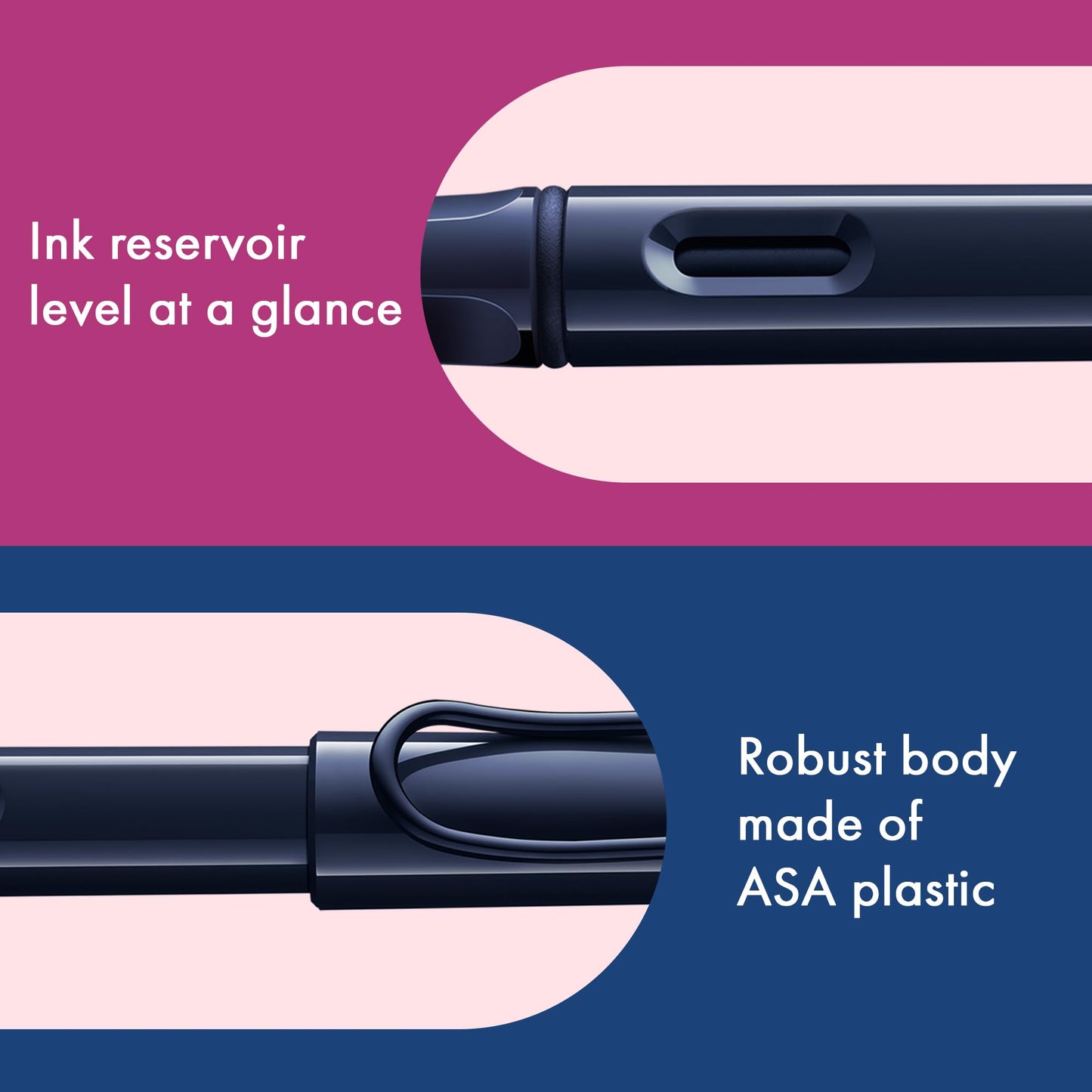LAMY safari dark dusk - Fountain Pen with ergonomic grip & polished steel nib in size M - ideal for