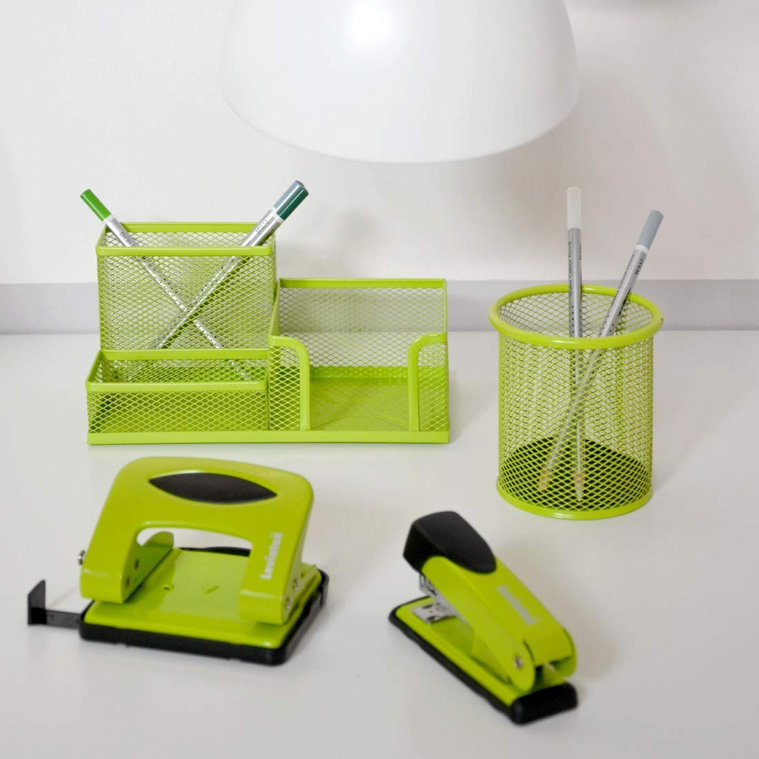Leviatan Desk Organizer | Metal Desk Organizer | Office Pen Holder | Desk Organizer with Mesh Note