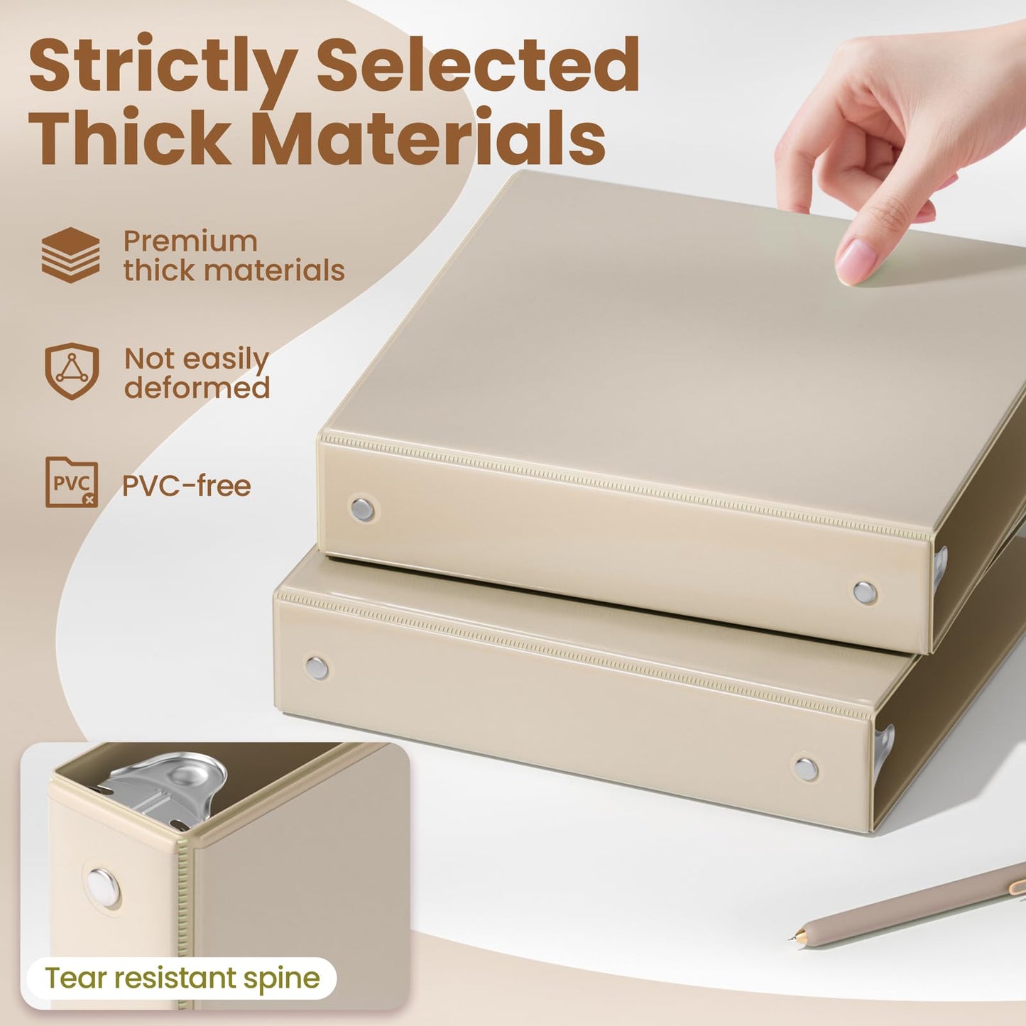 SUNEE 3 Ring Binder 1.5 Inch 4 Pack, Clear 1 1/2 Inch View Binder Three Ring PVC-Free (Fit 8.5x11