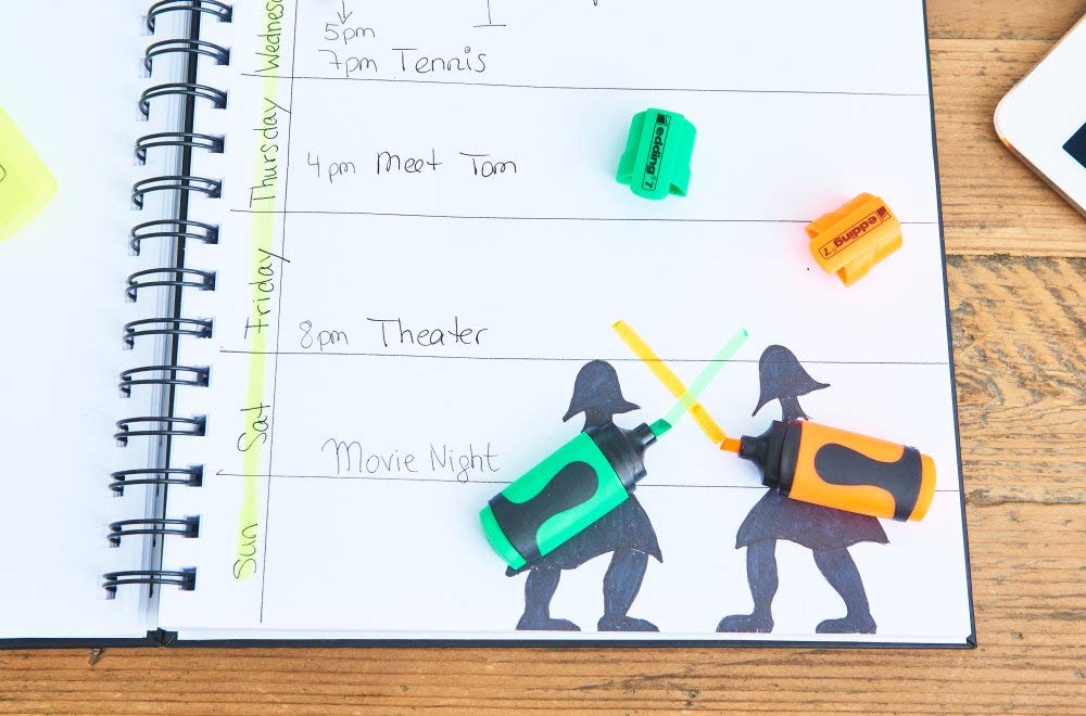 edding 7 mini highlighter - neon-kleuren - 5 highlightermarkers - beitelpunt 1-3 mm - highlighter