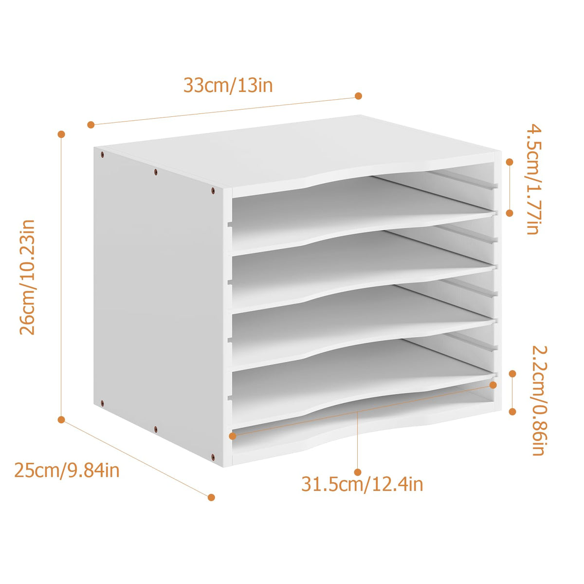 Bamjoy Bamboo 5 Tier Desktop Organizer, Paper Organizer Mail Sorter, File Holder Letter Document