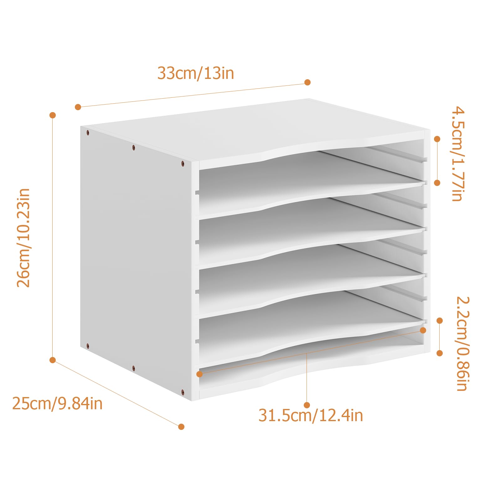 Bamjoy Bamboo 5 Tier Desktop Organizer, Paper Organizer Mail Sorter, File Holder Letter Document