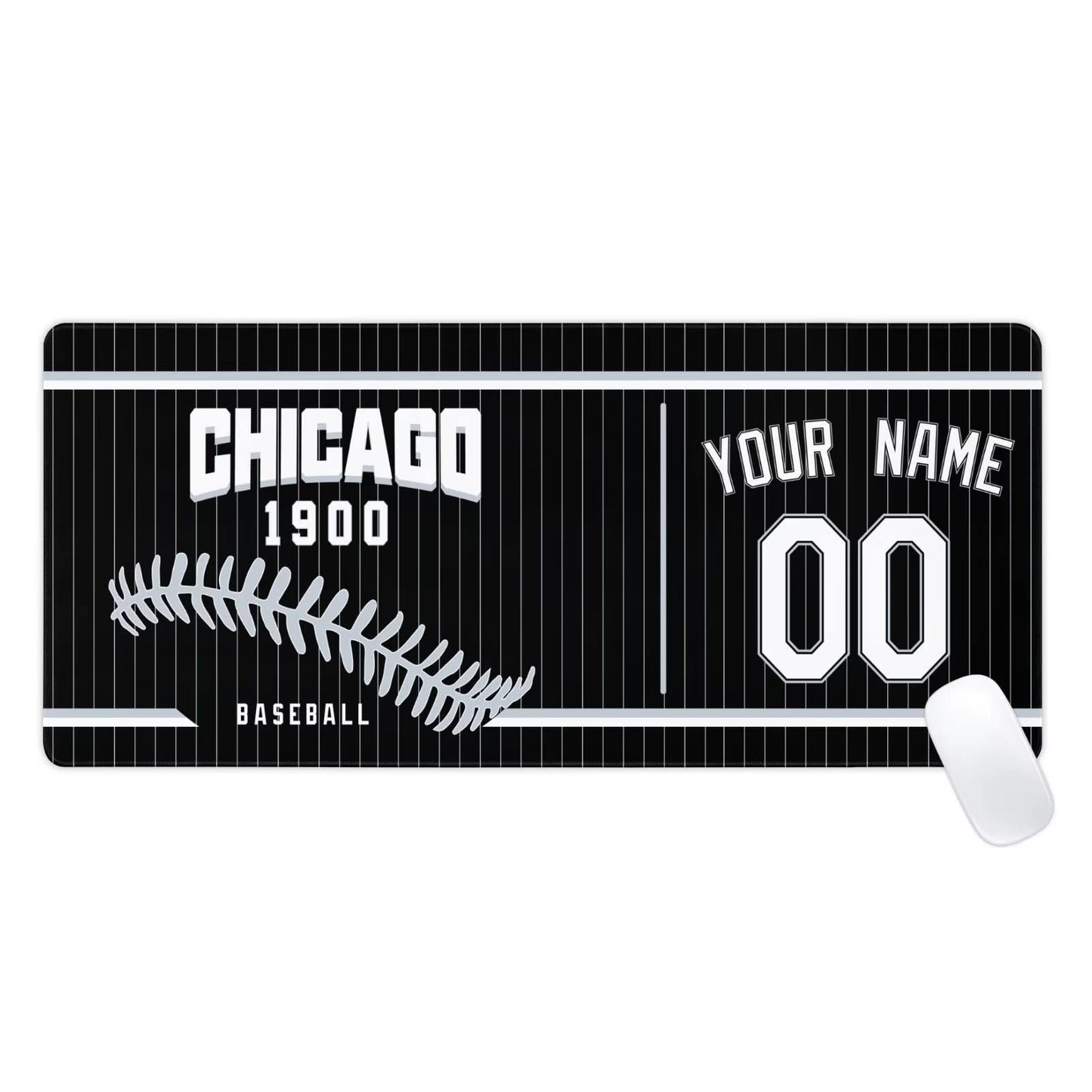 Chicago Mouse Pad Custom Any Name and Number Personalized Desk Pad for Men Women Youth Gifts