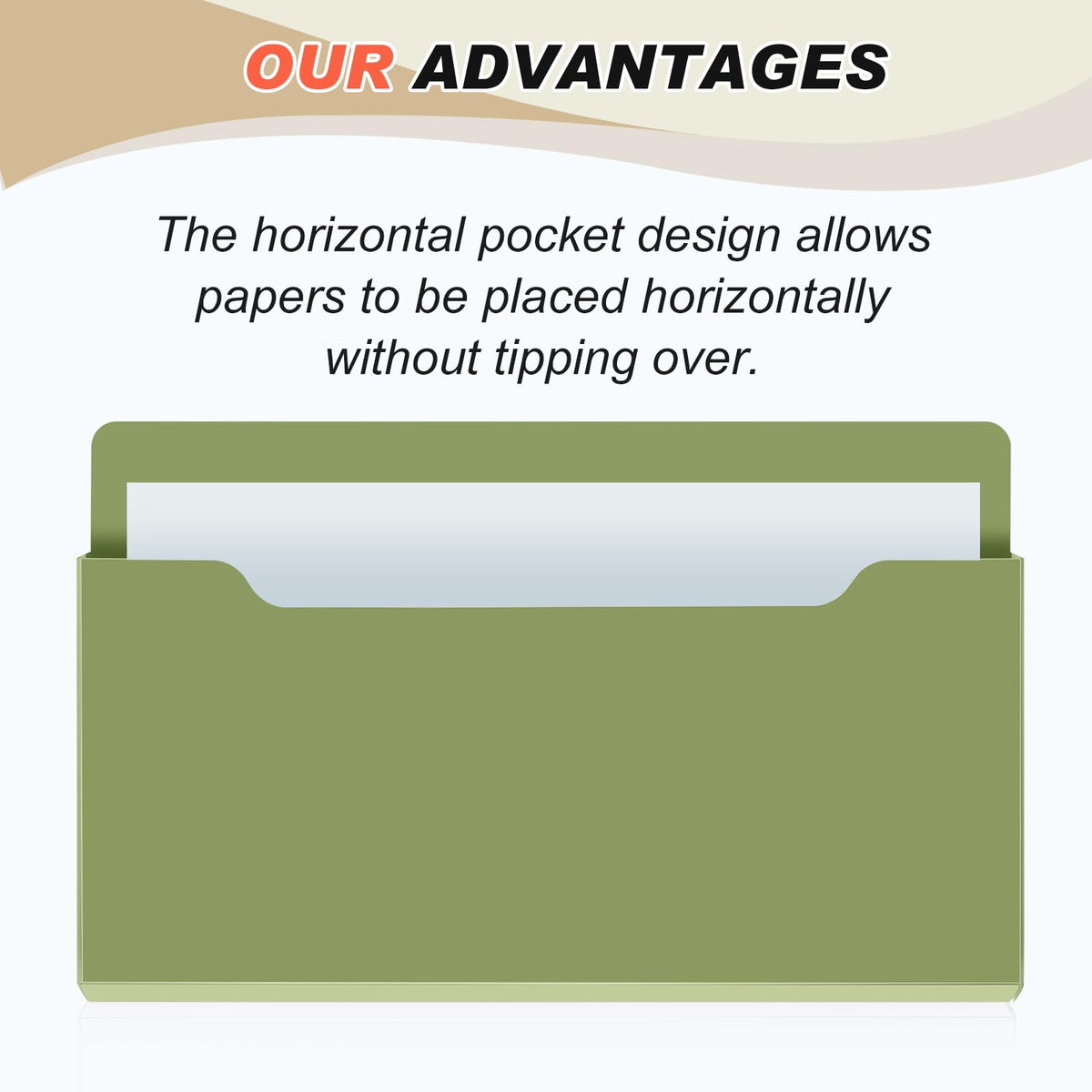 Fuutreo Magnetic Wall File Holder,6pcs,Dark Vintage,Horizontal-large