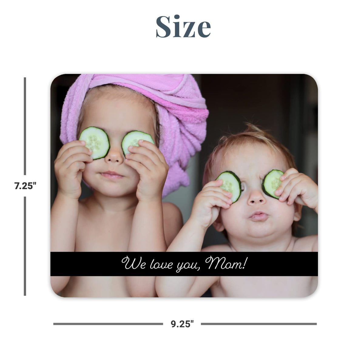 Let's Make Memories Personalized Picture Perfect Photo Mouse Pad - Vertical Photo - Black Banner