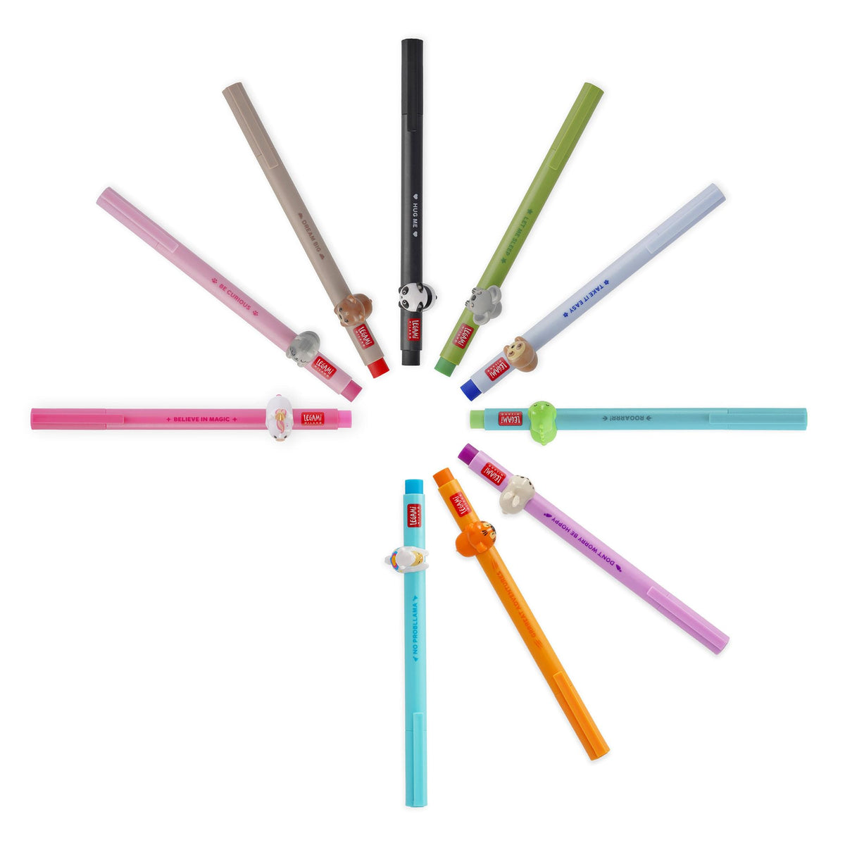 Legami - Animal Decorative Gel Pen - Lovely Friends, Bunny Theme, No Roller, Violet Ink, Removable