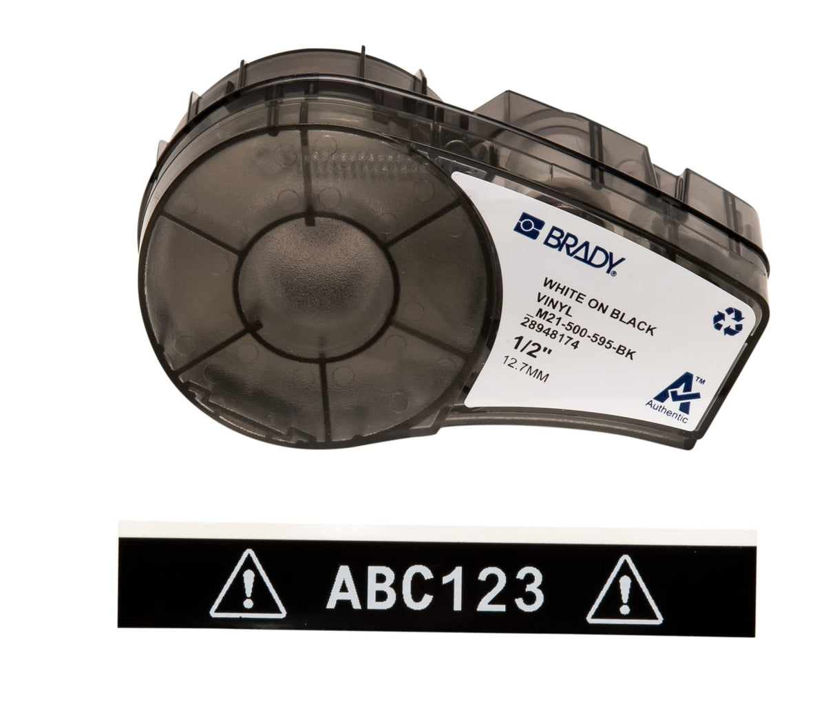 Brady Authentic (M21-500-595-BK) All-Weather Vinyl Label for Indoor/Outdoor ID, Lab and Equipment