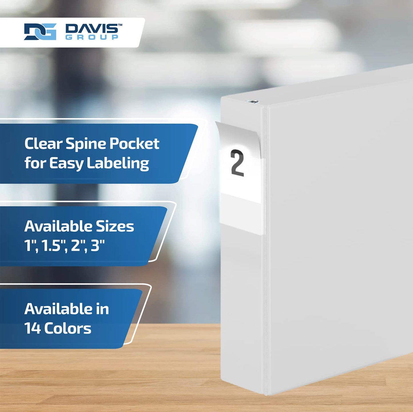 Premium Economy 3-Ring Binder, Spine Label, 2" D Rings, White, 6 Pack