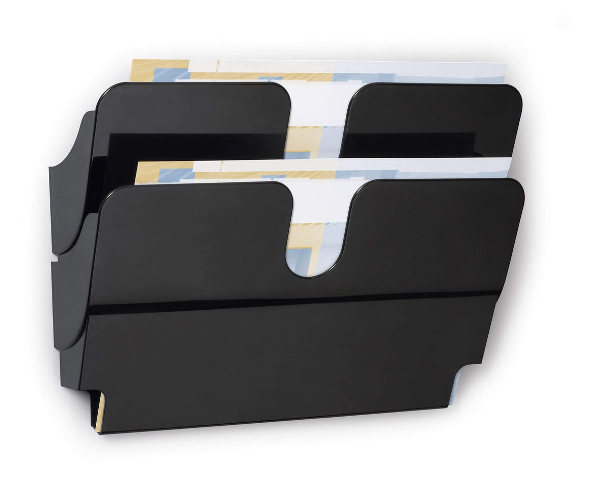 Durable FlexiPlus 2 1709014060 Literature Holder with 2 Compartments A4 Landscape - Black