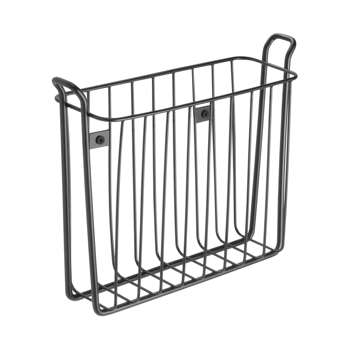 mDesign Metal Wall Mount Decorative Magazine Rack Organizer Bin Holder, Basket for Living Room