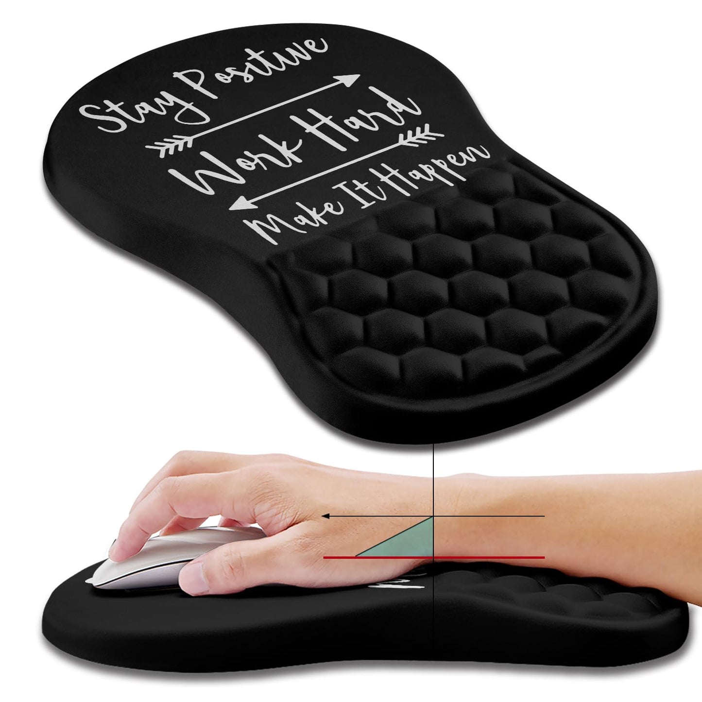 Hokafenle Ergonomic Mouse Pad Wrist Support, Wrist Rest Mousepad for Carpal Tunnel Pain Relief with