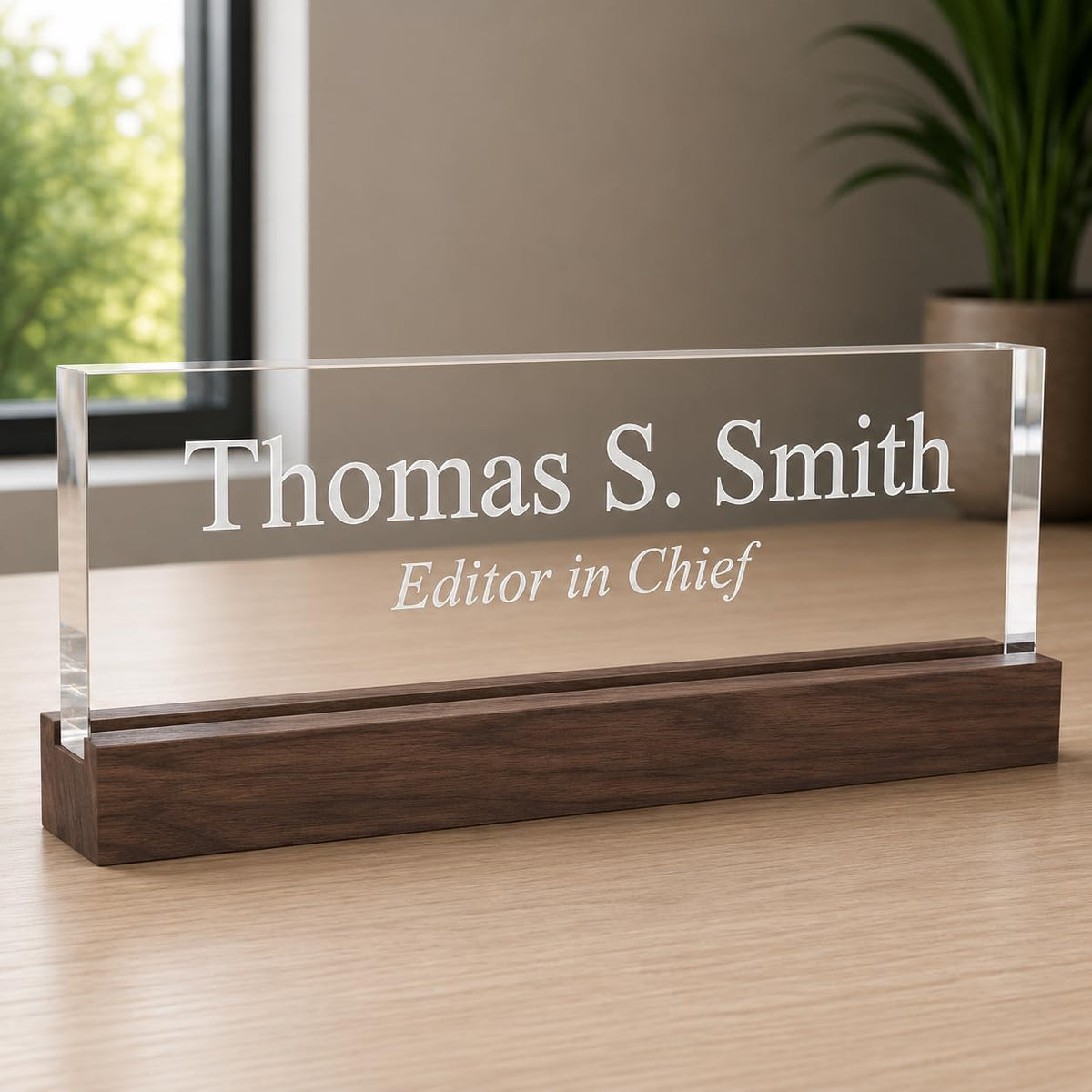 Lasercrafting Personalized Acrylic Office Desk Name Plate, Laser Engraved