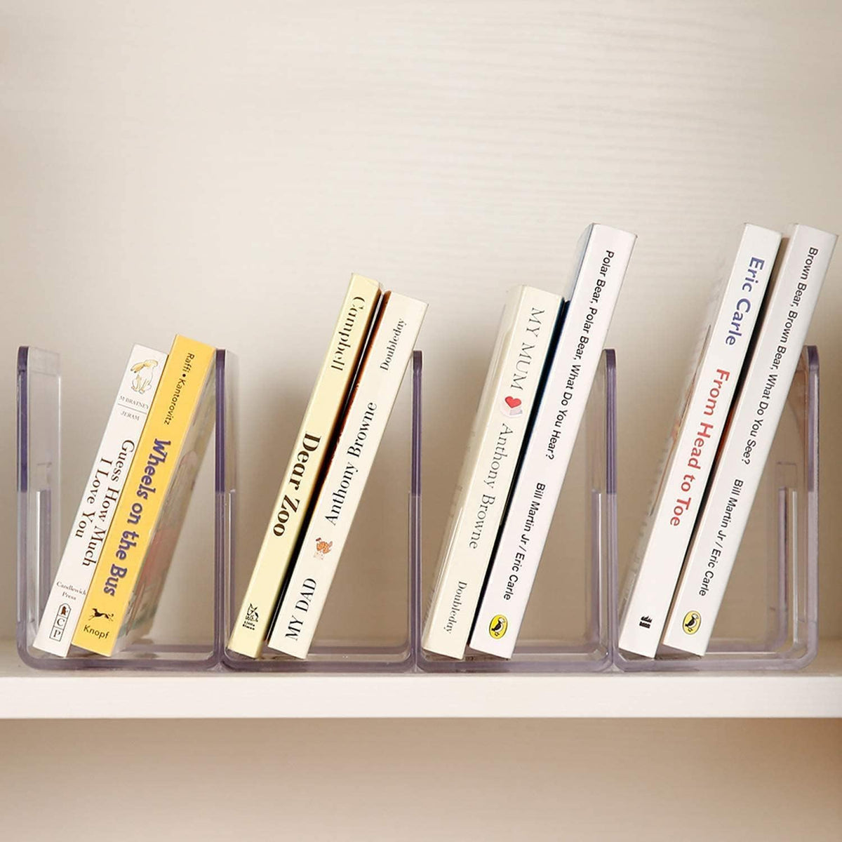 YAGELI Clear Acrylic Purse Organizer, 2-Pack, 4 Sections, 2.95" Wide Slots
