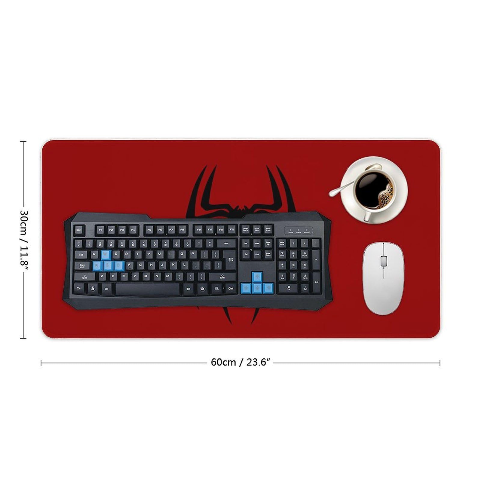 Keebik Gaming Mouse Pad, Spider Red Pattern Mouse Pad 11.8x23.6Inch Large Extended Computer Mouse