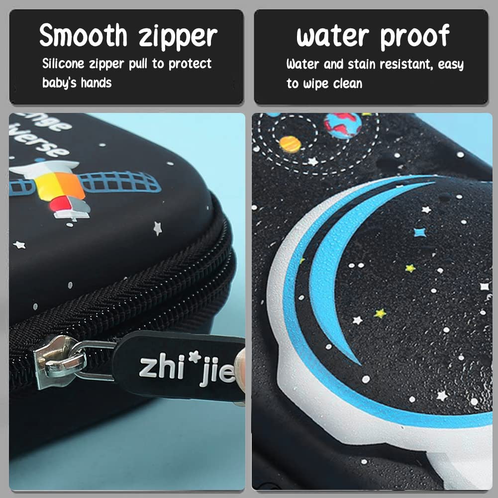 MCWTH Pencil Case for Kids Boys 3D Astronaut Large Capacity Waterproof Pencil Box with Compartments