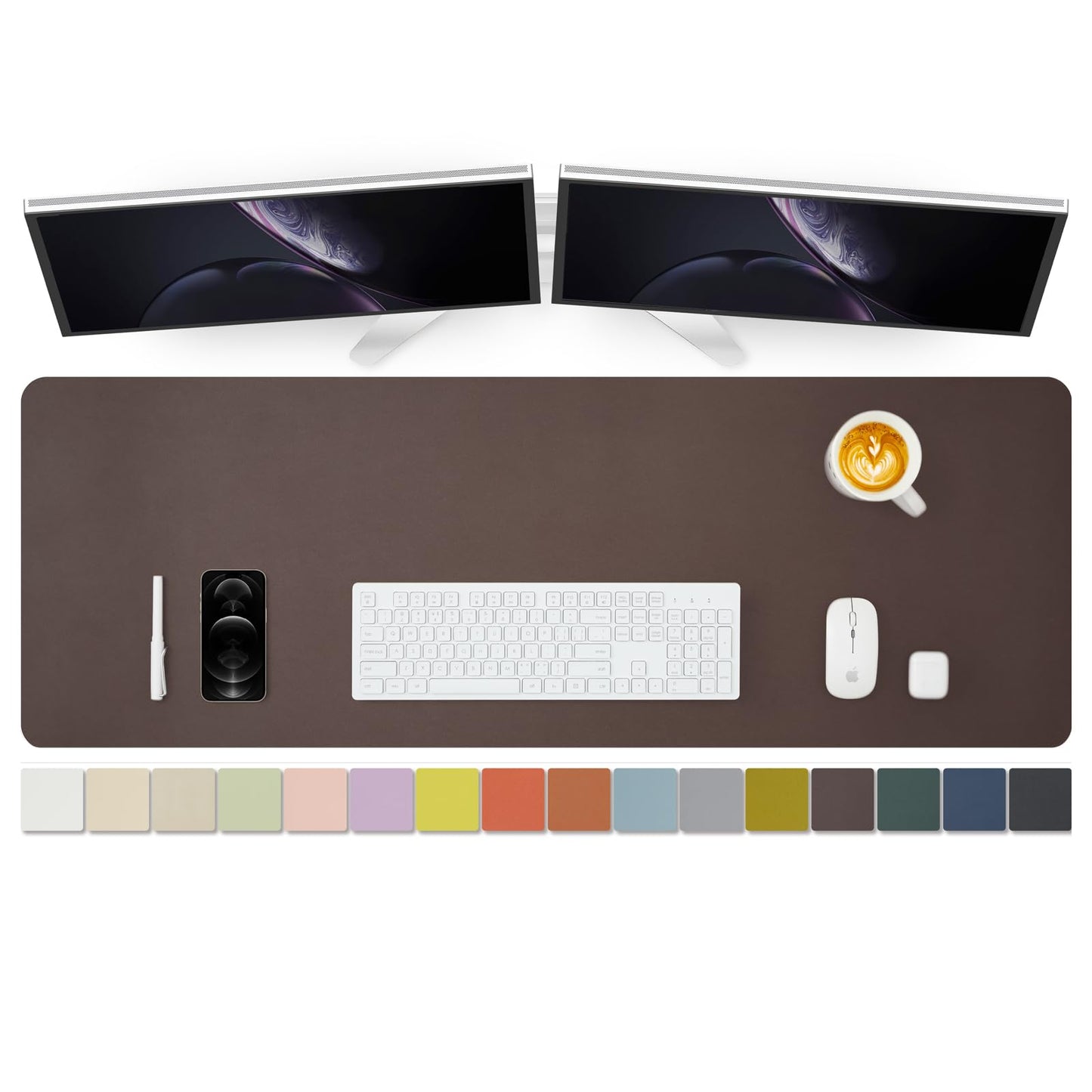 Large Desk Mat - 47.2"x 17" Non-Slip PU Desk Pad for Office and Home - Ideal for Large Mouse Pad