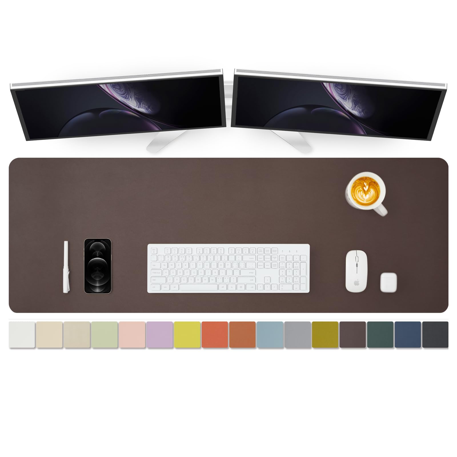 Large Desk Mat - 47.2"x 17" Non-Slip PU Desk Pad for Office and Home - Ideal for Large Mouse Pad