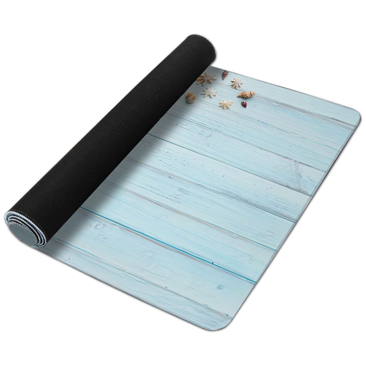 Shells on Blue Wood Large Mouse Pad Extended Gaming Mouse Pad Waterproof Desk Mat with Stitched