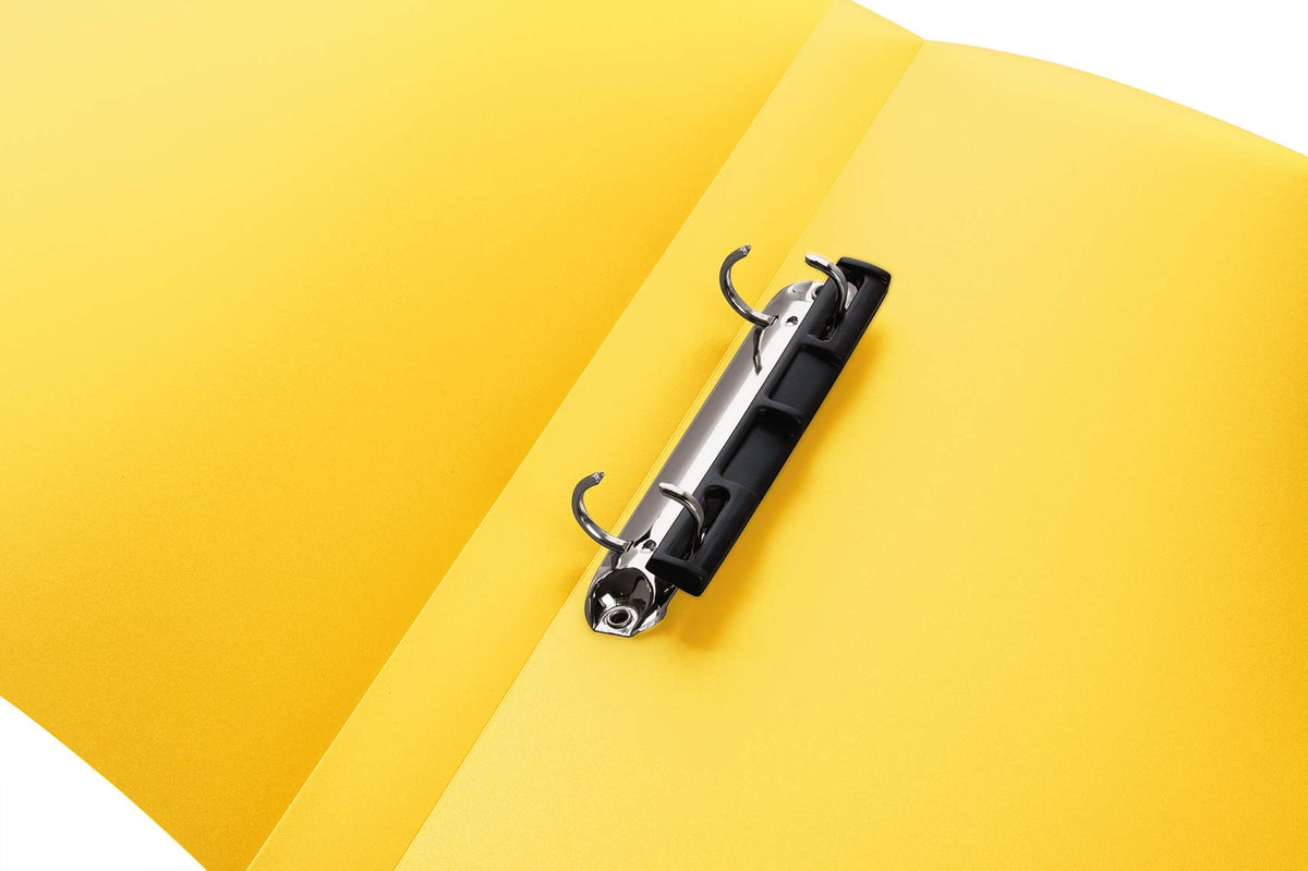 HERMA Ring Binder Translucent in Yellow, A4, 25 mm Spine, Slim 2-Ring Binder Made of Plastic
