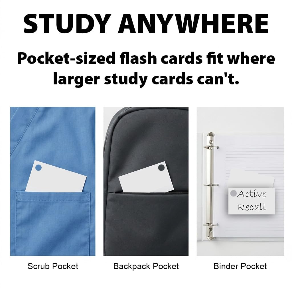 Blank Flash Cards 2x3.5 (Business Card Size) – 1,100 Hole Punched w/Rings