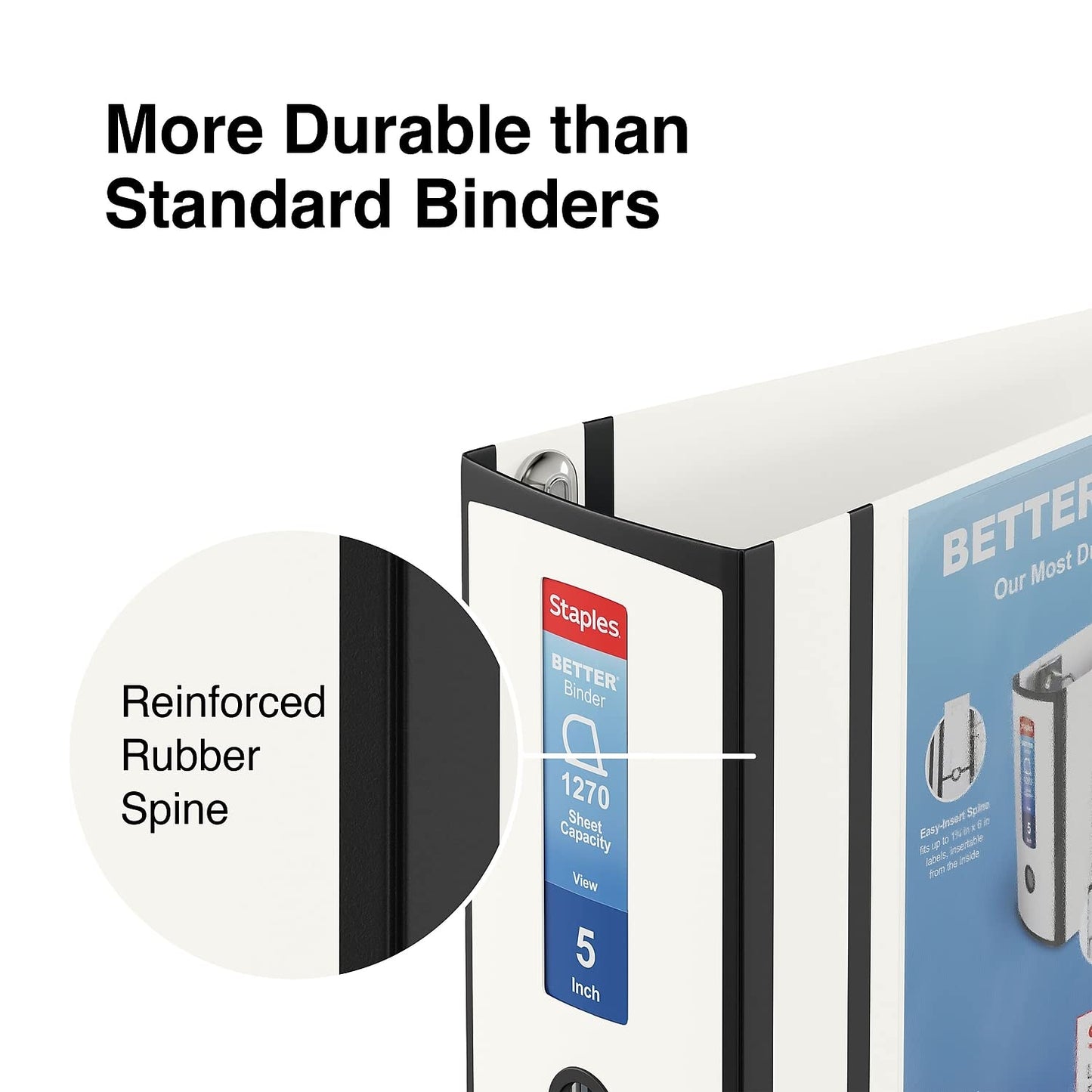 Staples Better 5-Inch D-Ring View Binder, Reinforced Spine
