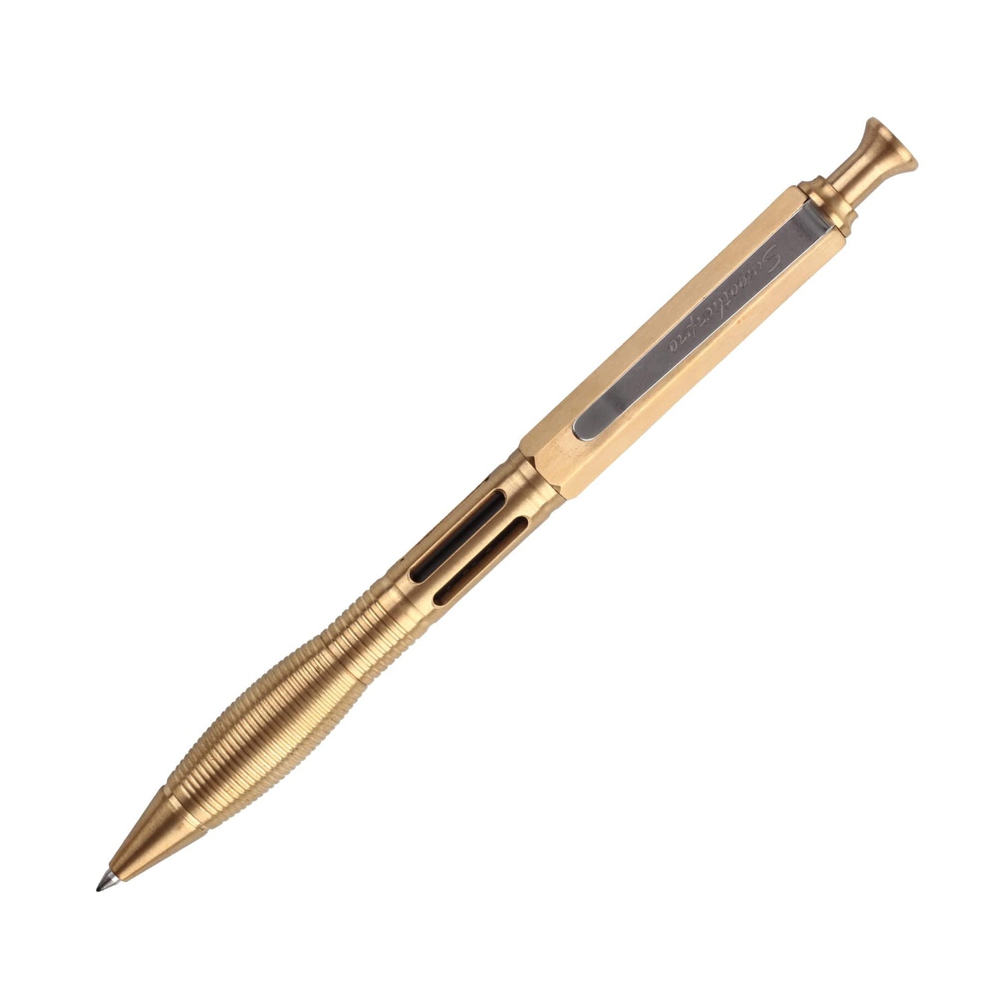 SMOOTHERPRO Solid Brass Click Pen Compatible with Pilot G2 Refill